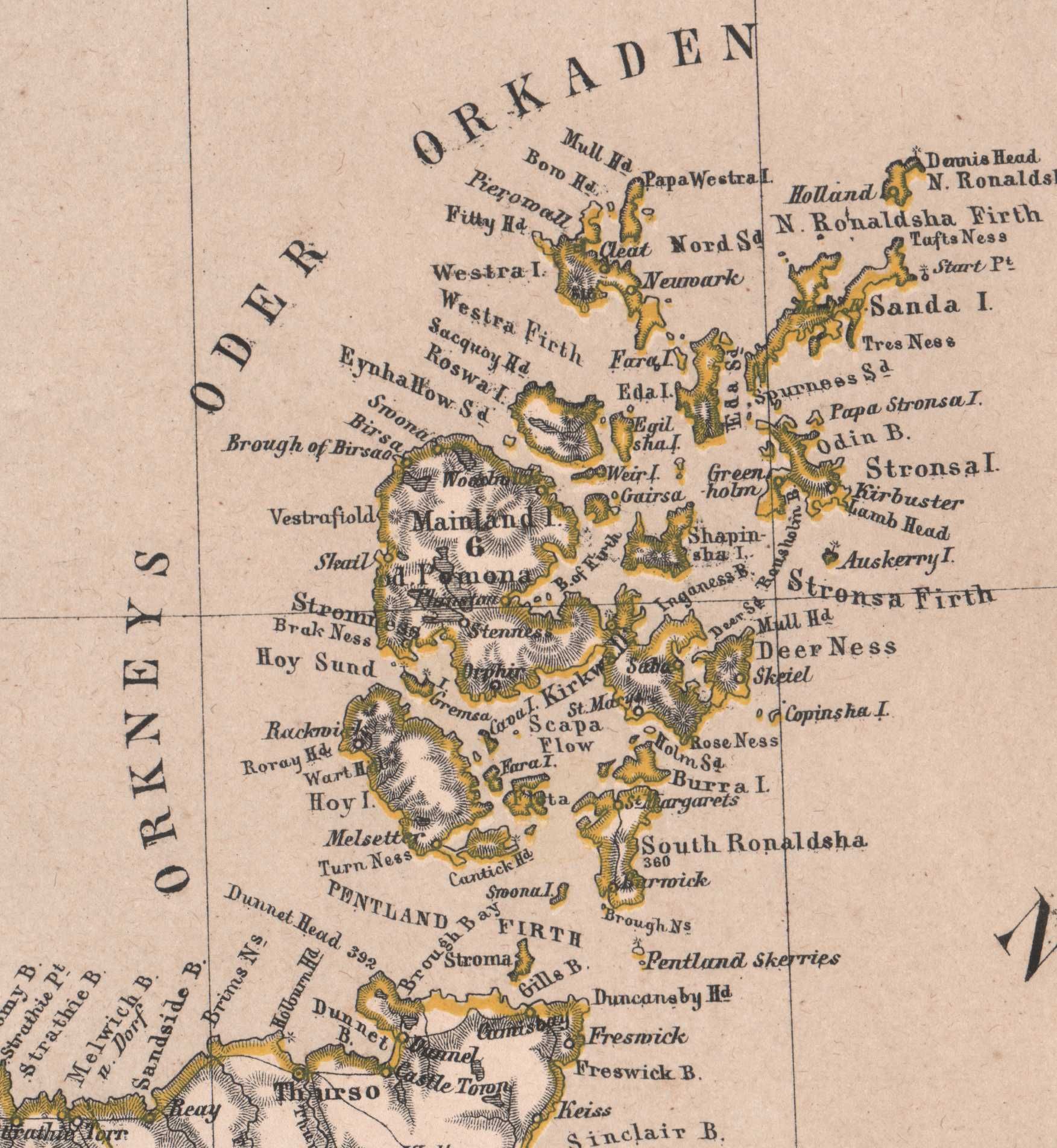 Szkocja. Efektowna duża mapa Głogów 1873 r. autentyk