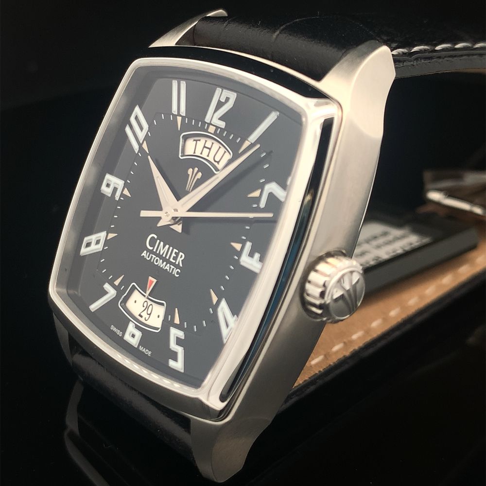 Cimier 5102 automatyczny naciąg szafirowe, skórzany pasek