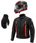 Conjunto casaco luvas helmet mota scooter novo