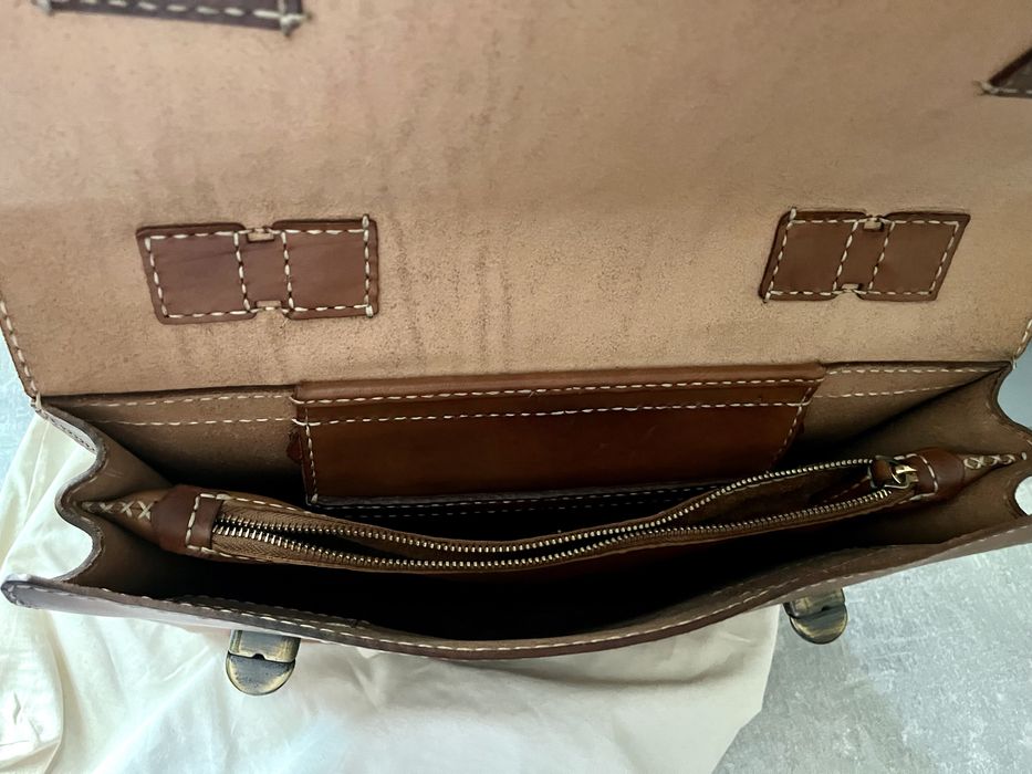 Итальянский кожаный портфель ручной работы