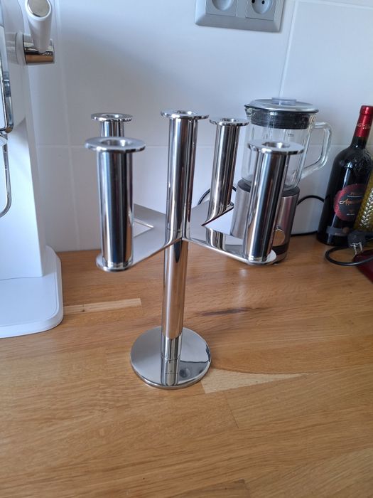 Duży świecznik stołowy AUERHAHN/WMF polerowana stal nierdzewna inox