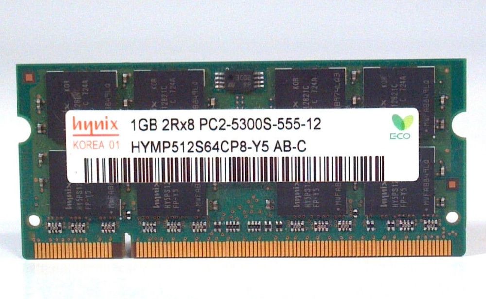 Memorias RAM 1 GB 2Rx6 PC2 - 5300_555-12 (Portatil )
