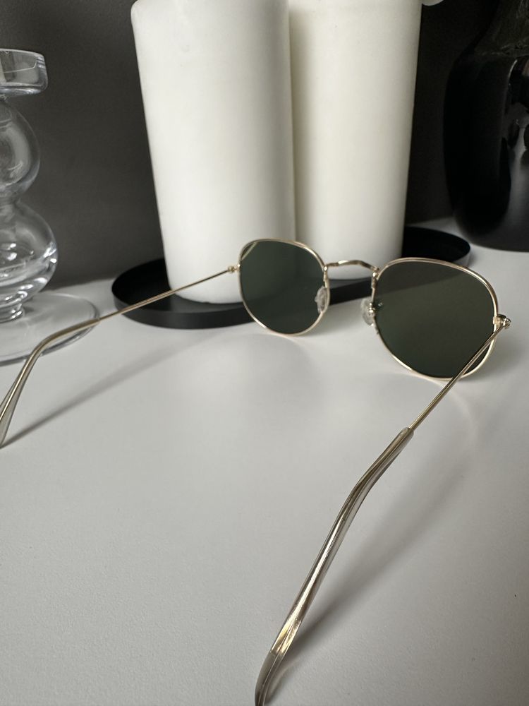 H&M okulary przeciwsłoneczne lenonki złote