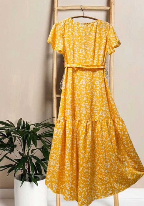 Хлопковое длинное платье в цветочный принт Shein, р. S/M