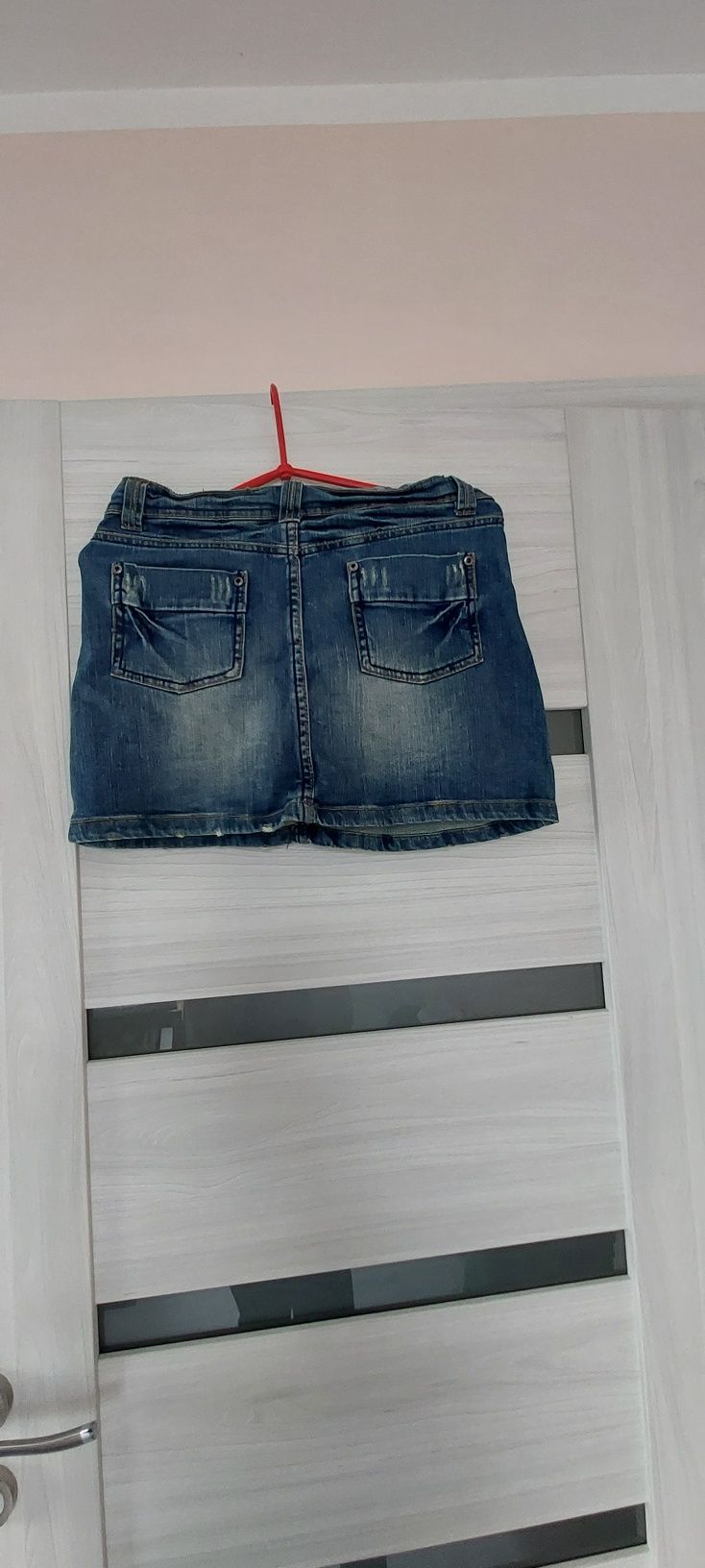 Spódnica mini spódniczka S 158 jeansowa dżinsowa crash one
