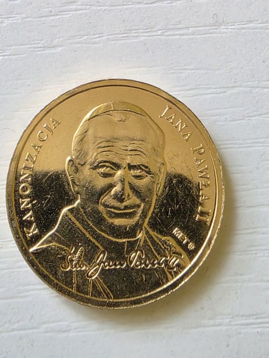 Moneta kolekcjonerska kanonizacja Jana Pawła II z 2014 roku