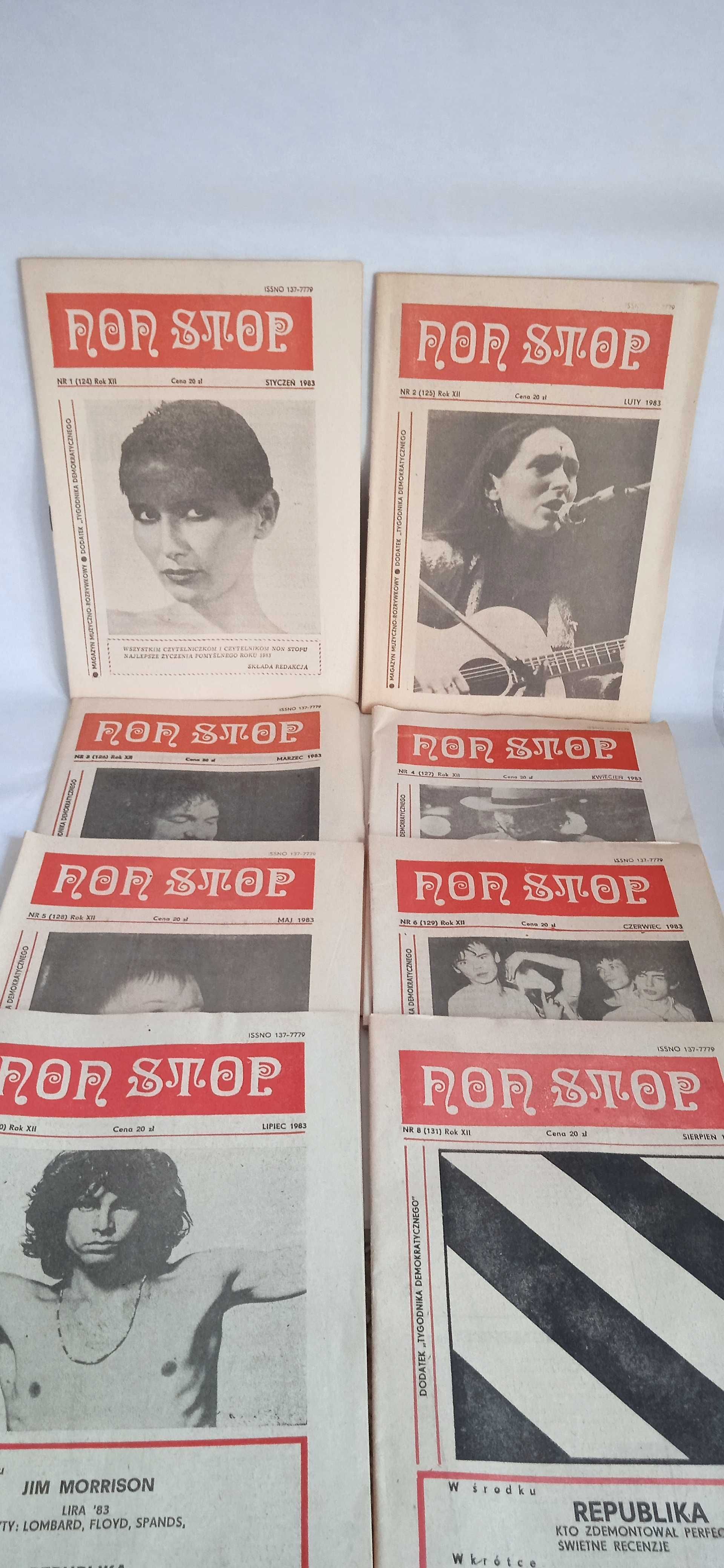 magazyn muzyczny NON STOP rok 1983 osiem numerów