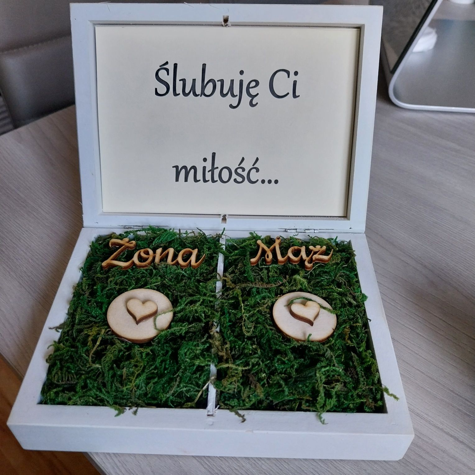 Szkatułka/pudełko na obrączki za wino