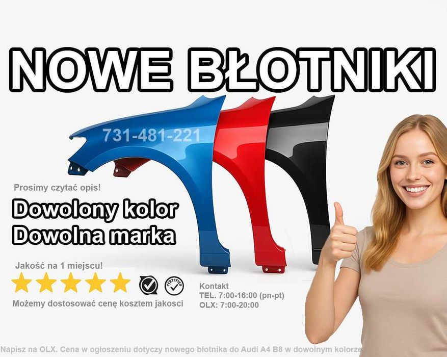 NOWE BŁOTNIKI - dowolny KOLOR i każda MARKA - HURTOWE ceny - wysyłka