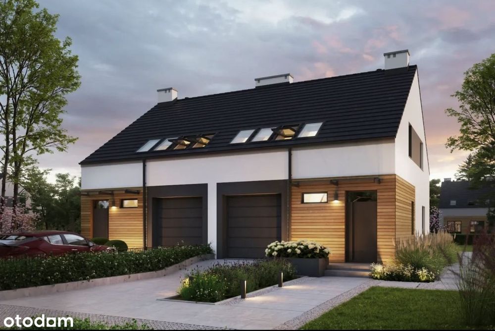 Nowoczesny dom z garażem w zabudowie bliźniaczej MALBORK
