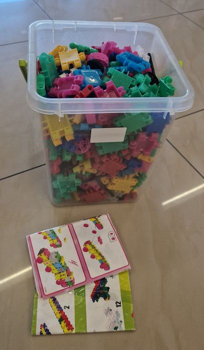 Duży zestaw 2 kpl klocki kliki 300 sztuk brokatowe