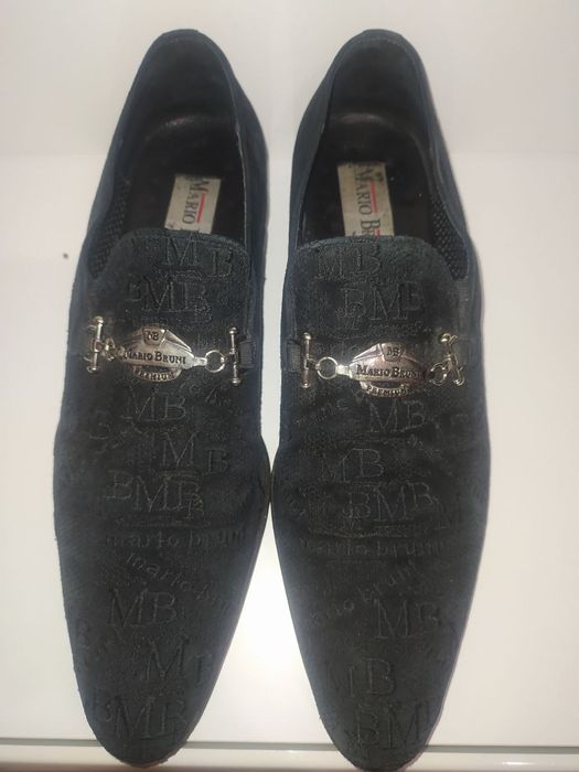 Туфлі, лоферы чорні Mario Bruni, натуральна замша і шкіра, Італія