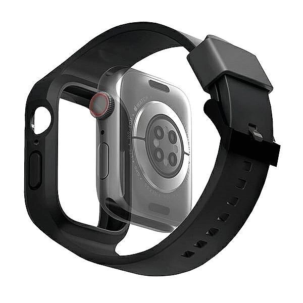 Zestaw UNIQ Monos 2 w 1 pasek + etui na Apple Watch 45 / 44 mm - czarn