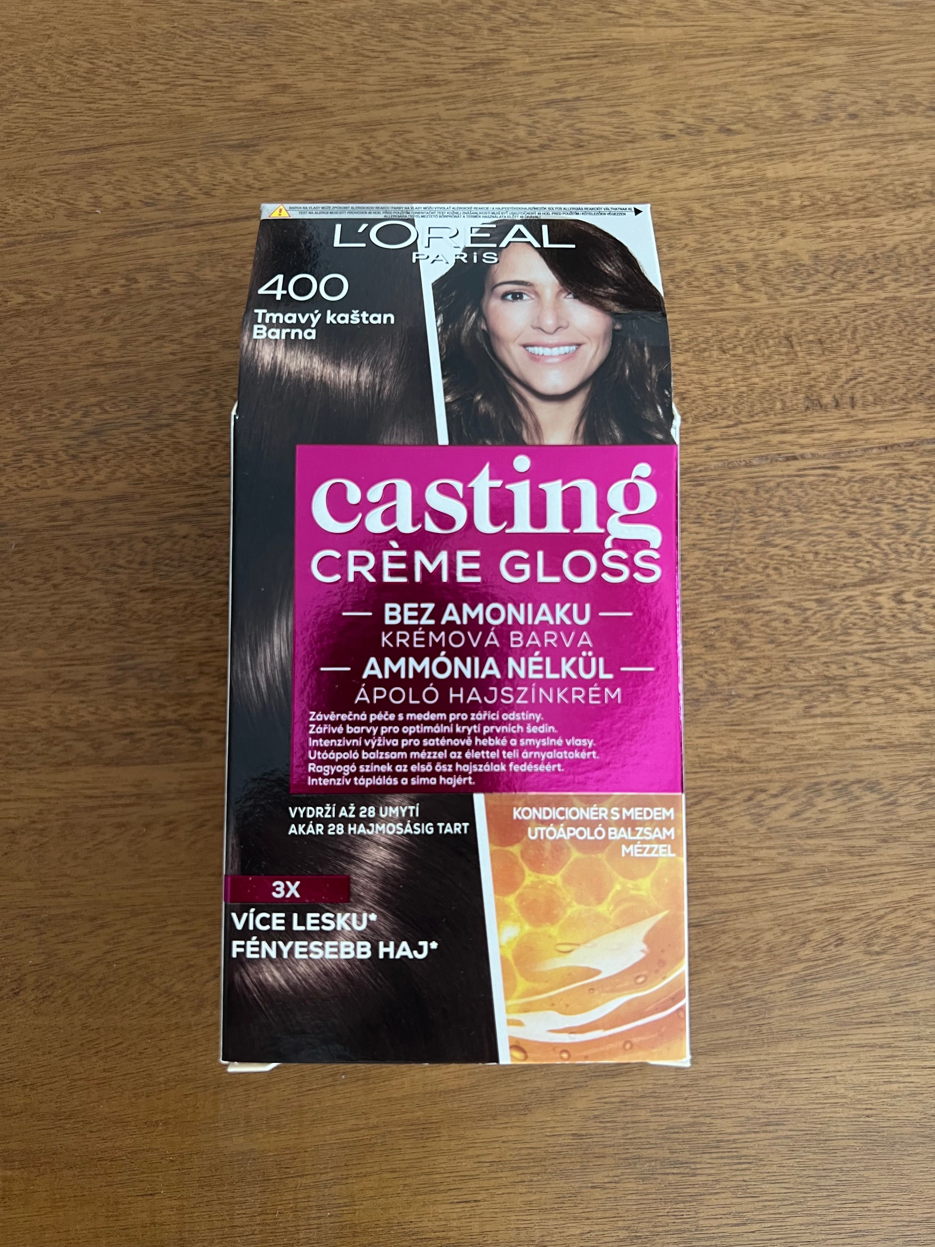 Tinta cabelo Loreal Paris casting creme gloss castanho 400