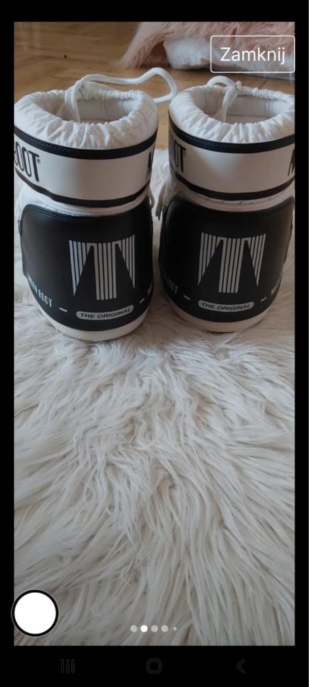 Moonboot sznurowane biale sniegowce  zimowe moon boot
