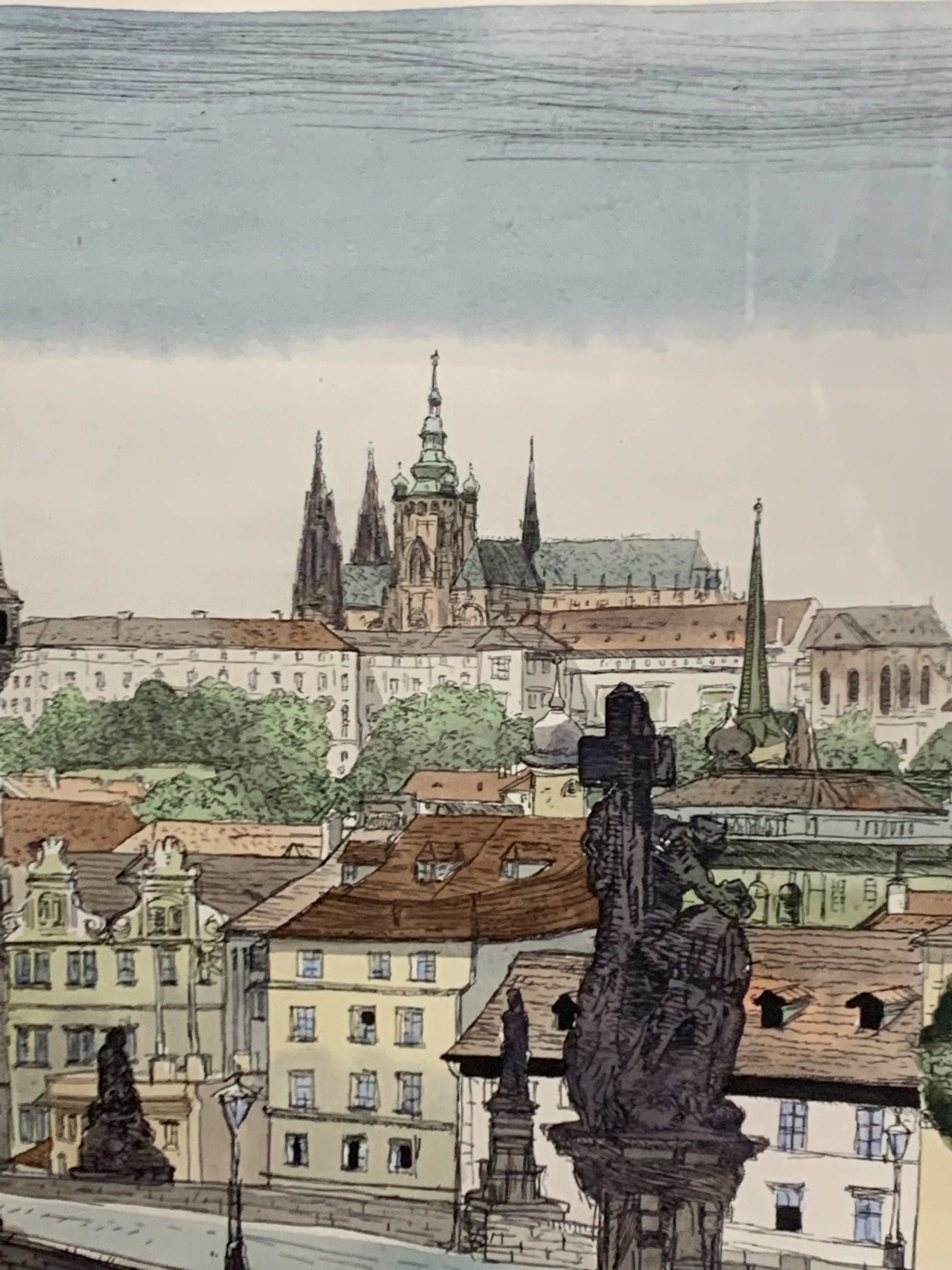 Praga most Karola 1996r. Rysunek