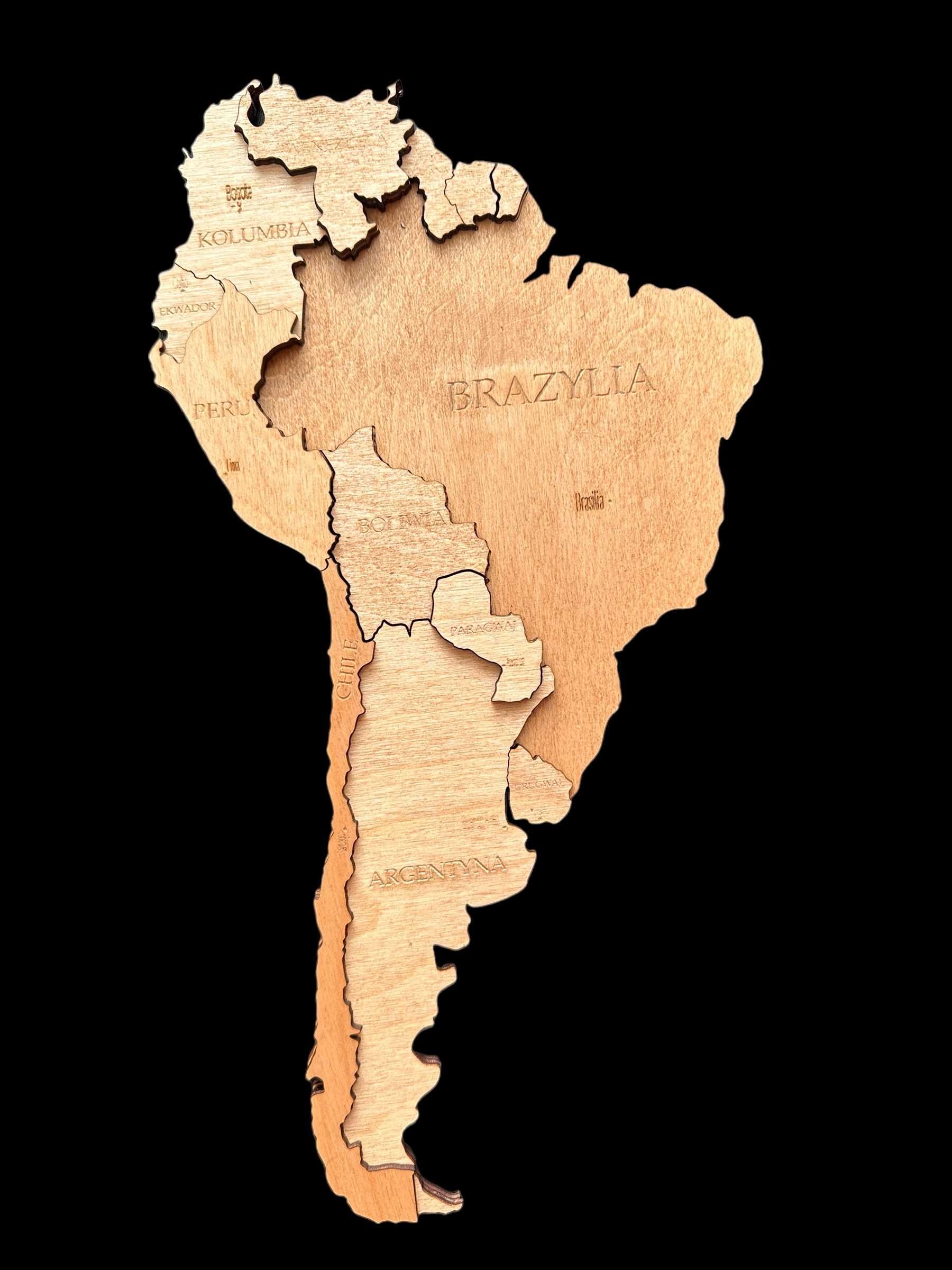 Mapa Świata 3D drewniana 105x63cm, Winchester, pomysł na prezent