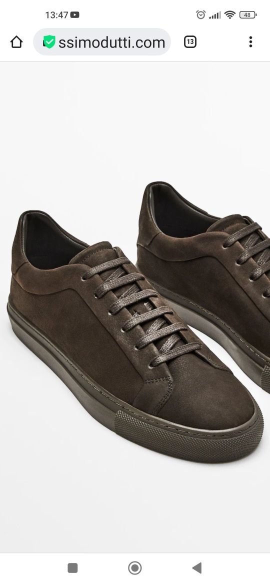 Кожаные кроссовки/мокасины Massimo Dutti, 30 см стелька