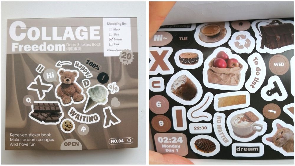 Стікербук набір наліпок стильні стікери скрапбукінг наклейки коти