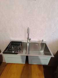 Кухонная мойка нержавейка Platinum HANDMADE 780-480mm