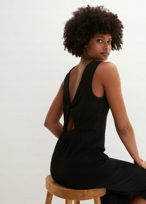 B.P.C sukienka midi czarna z wycięciami na plecach ^52/54