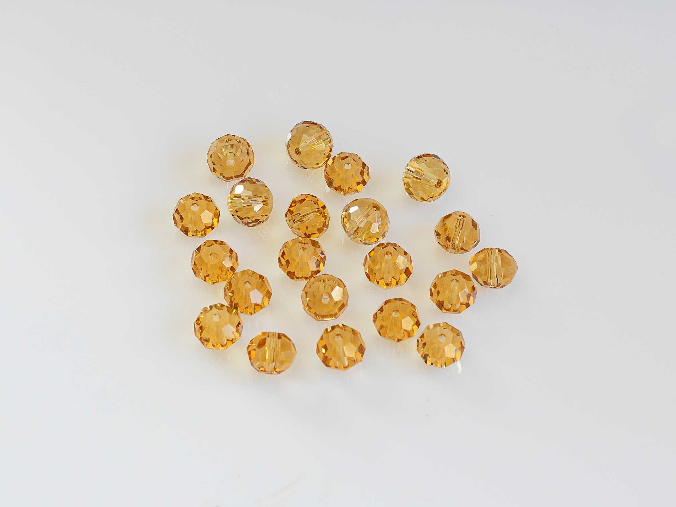 Kryształki 8x6mm Lt.Topaz do tworzenia biżuterii komplet 20 sztuk