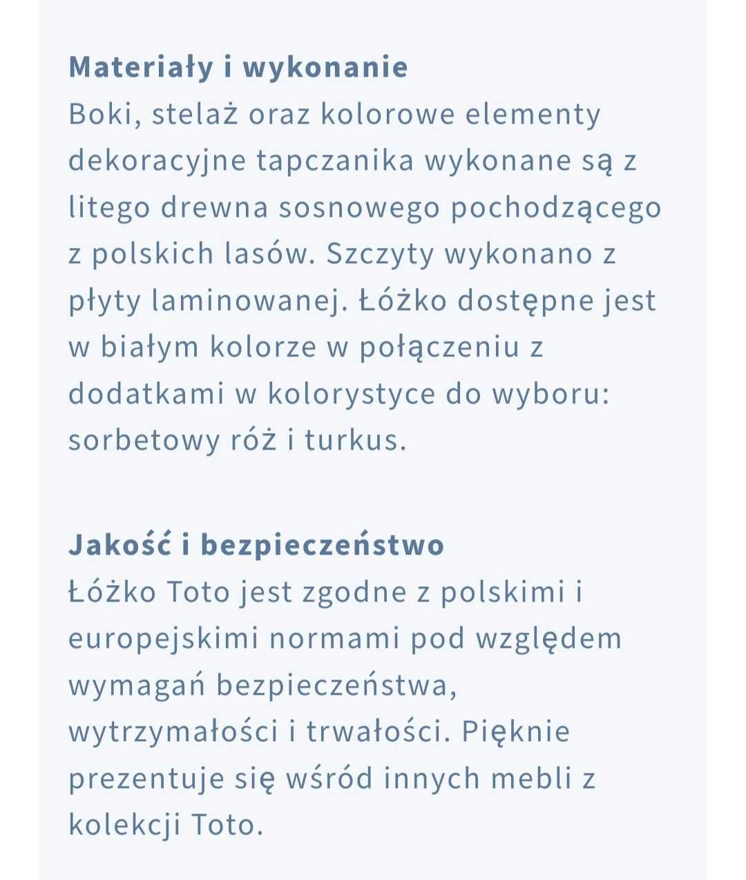 Łóżko Pinio ToTo 90x200