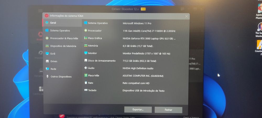 ASUS rog zephyrus M16 11th geração