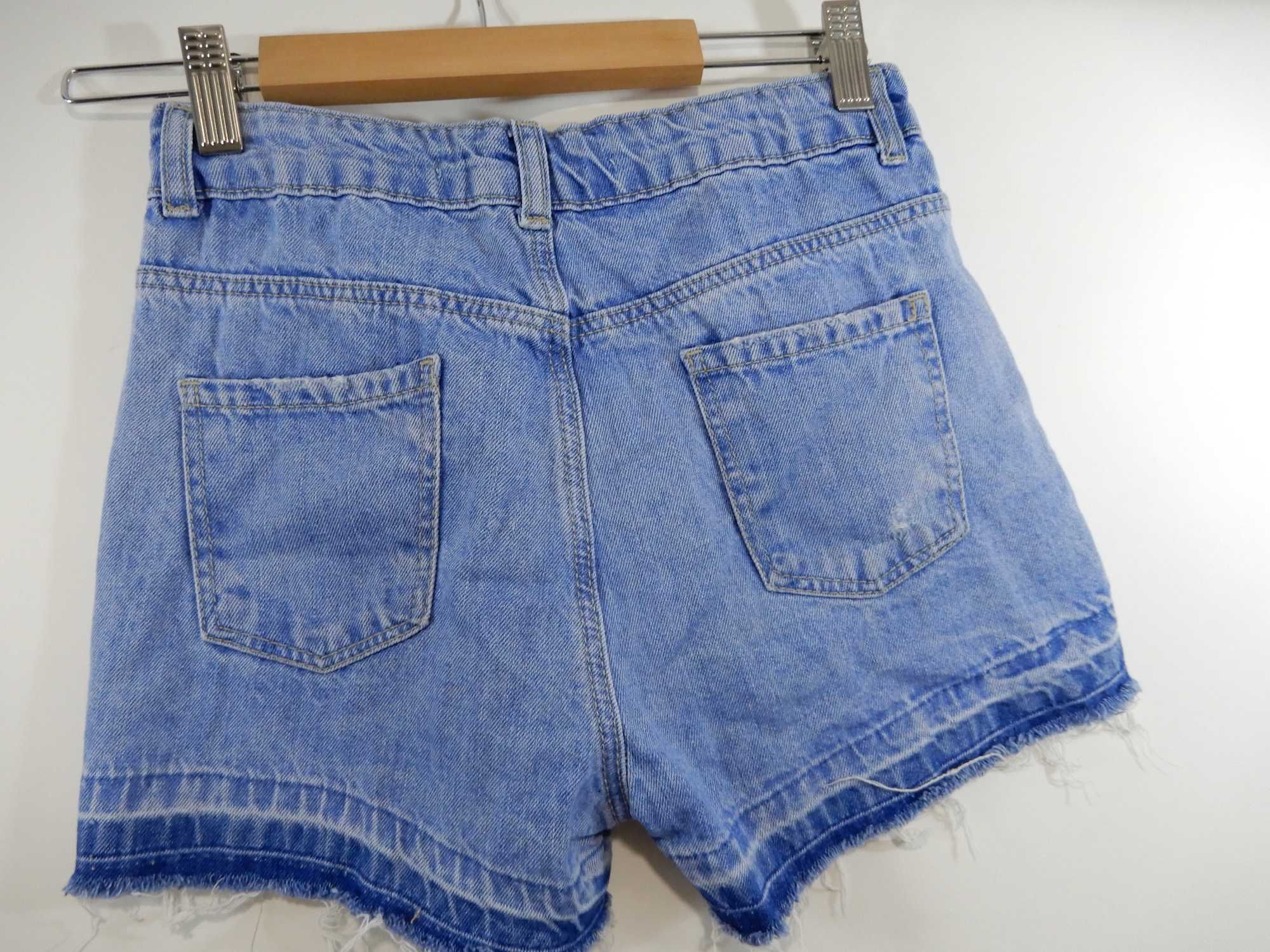 Krótkie spodenki jeansowe dżinsowe niebieskie Denim 152