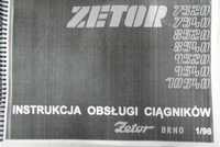 Instrukcja obsługi ciągników Zetor 7520,7540,8520,8540,9520,9540,10540