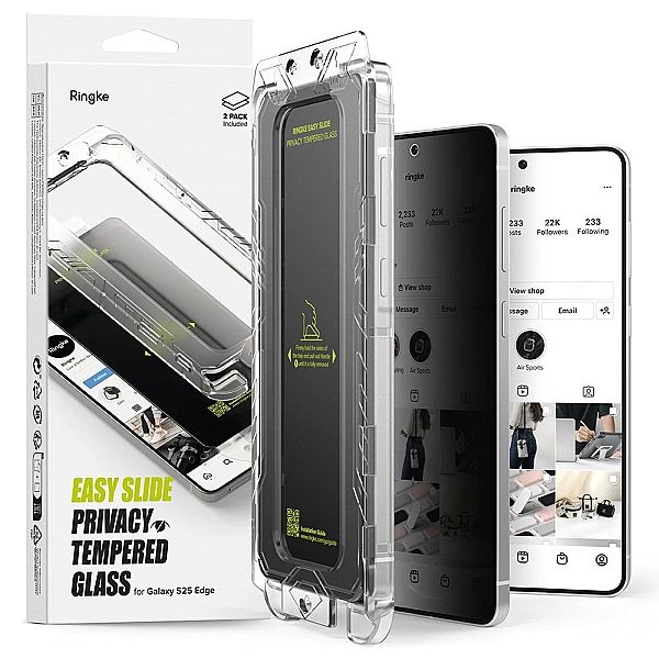 Szkło Hartowane Ringke Easy Slide 2-Pack Galaxy S25 Edge Privacy