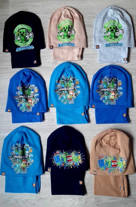 Czapki komplety Minecraft