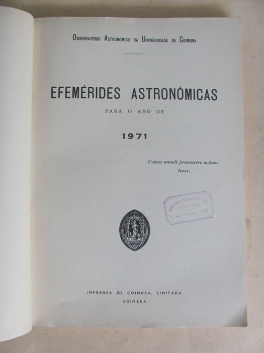 Raro - Efemérides Astronómicas para o ano de 1971