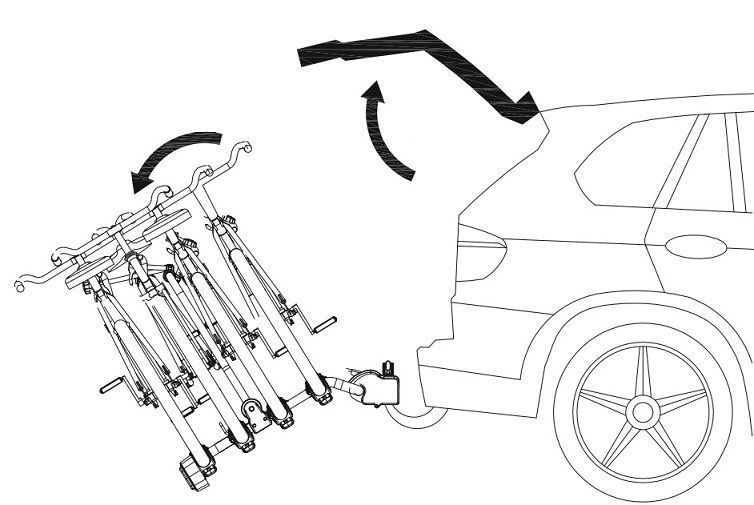 Platforma bagażnik na hak 4 rowery Steinhof VETURO 4 IV ODCHYLANA