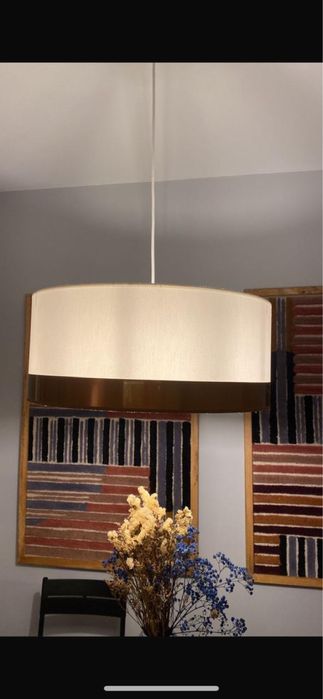 Lustre em linho 60cm de diametro. Praticamente novo. Comprado na monde