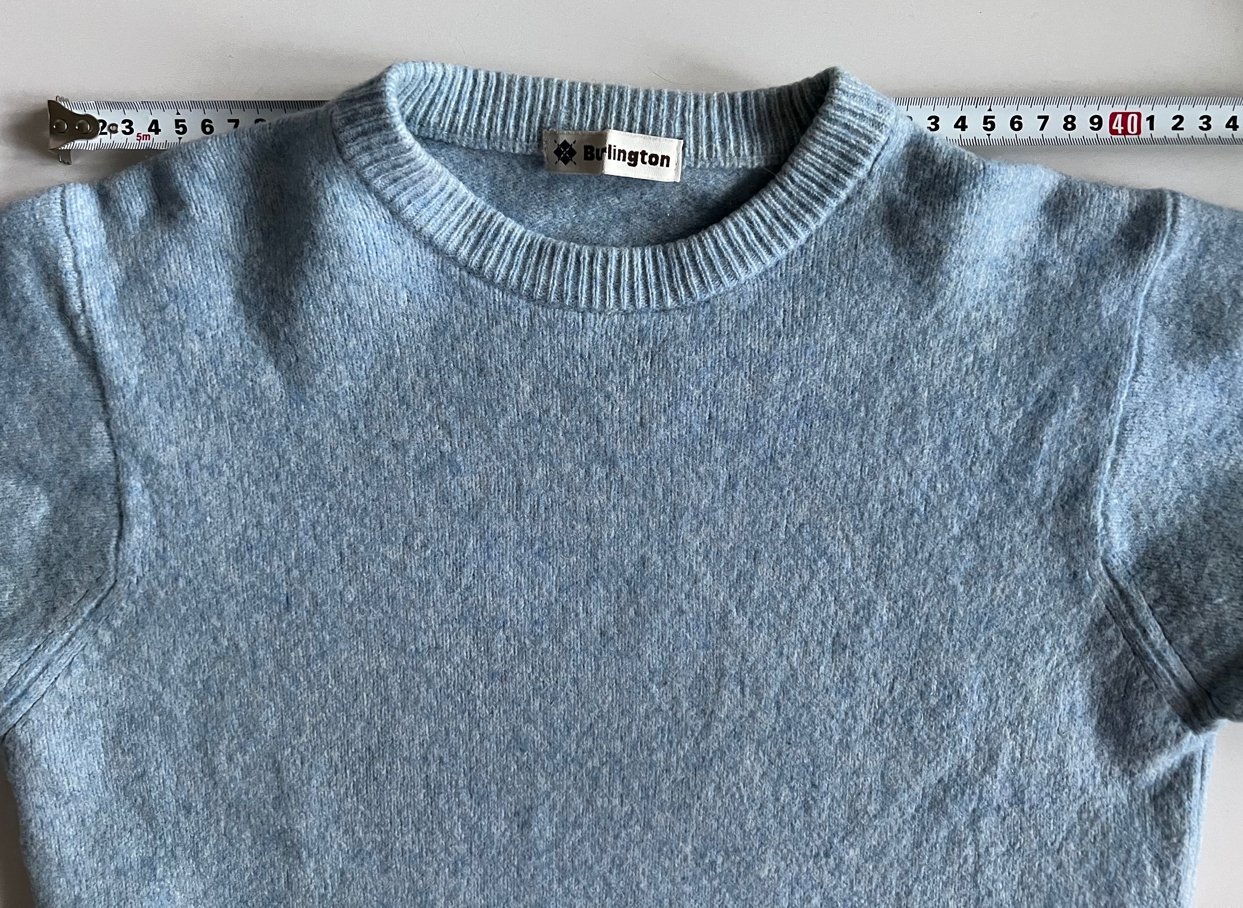 Базовый голубой шерстяной свитер burlington s