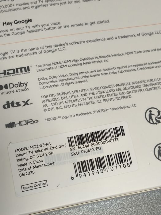 Приставка Xiaomi TV Box S 3gen,Stick 4k 2nd Gen