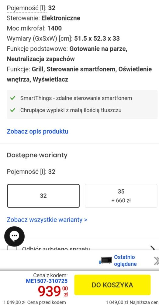 Mikrofalówka Samsung nowa