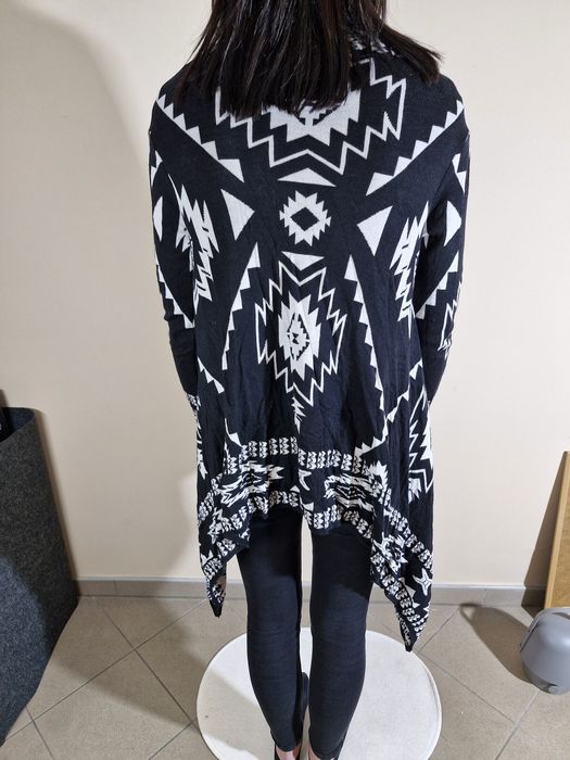 H&M Divided Żakardowy Kardigan Bez Zapięcia z Miękkiej Dzianiny Roz. M