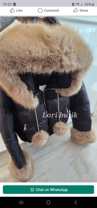 Poszukiwana bomberka softy pompony czarna obszycie lis jenot kurtka