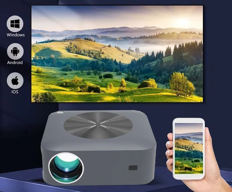 Projektor LED rzutnik X6PRO WiFi BT USB Android Full HD 200 cali pilot