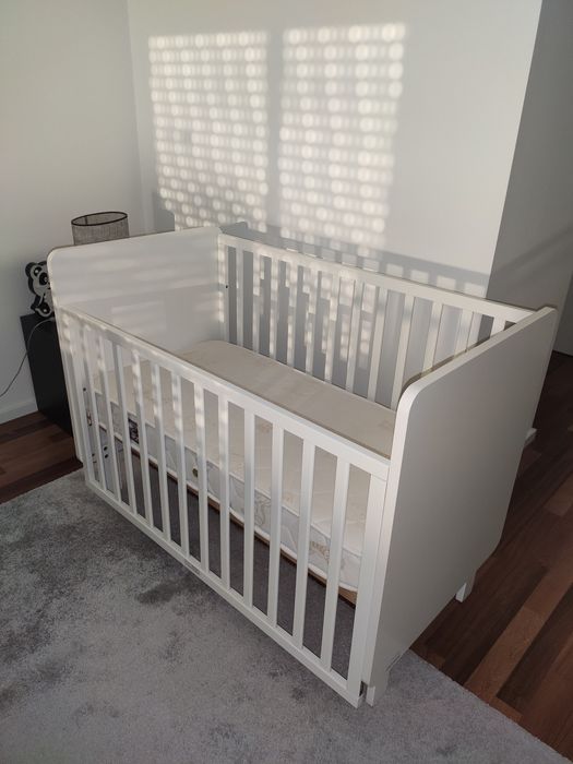 Berço cama Trama série Musa branco mate com colchão [Baixa de Preço]