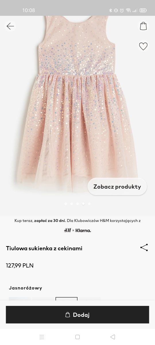 Sukienka tiulowa HM h&m 116