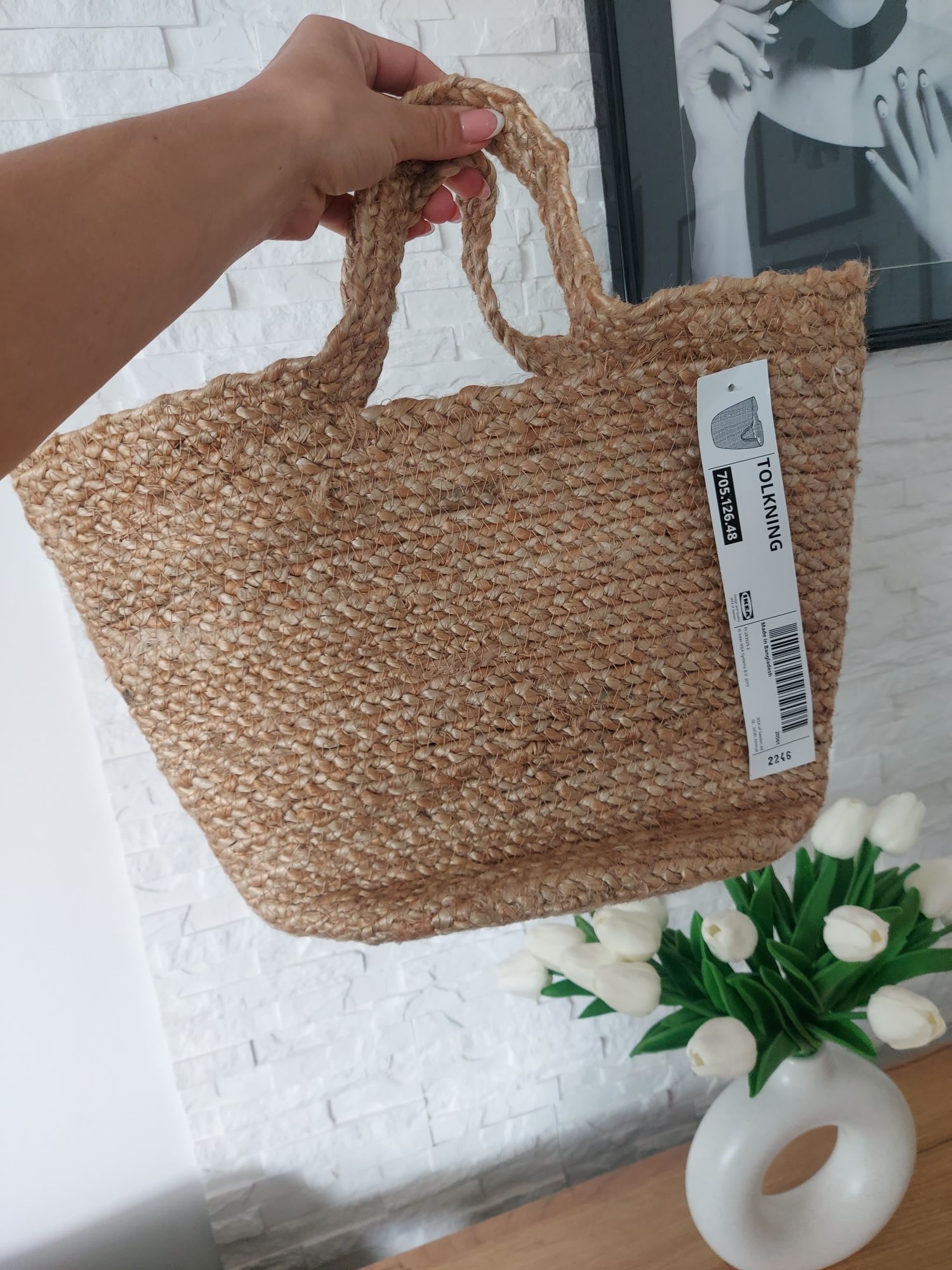 Nowy jutowy kosz Tolking Ikea