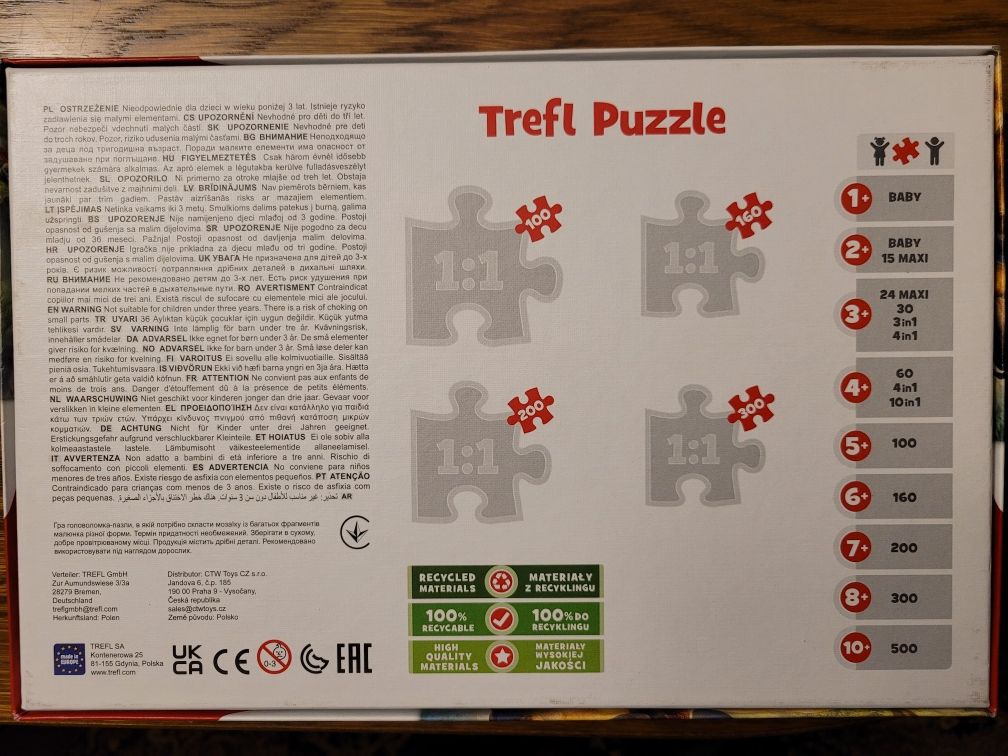 Puzzle Trefl 160 el.  Dinozaury +5