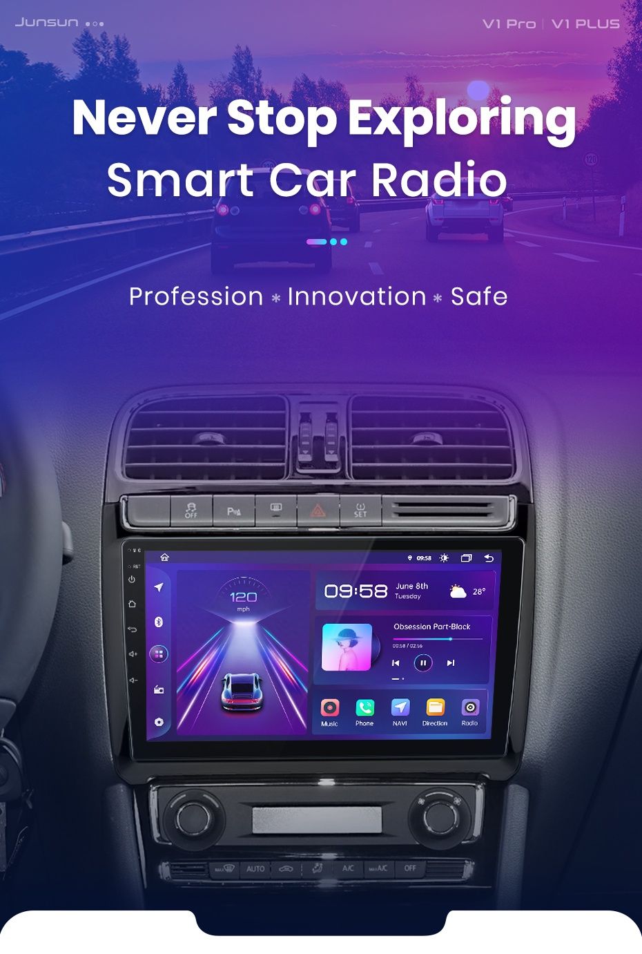 Rádio 9" android Volkswagen Polo 2008-20 CARPLAY WIFI GPS 1/32GB Novo