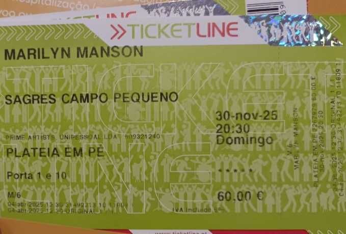 Bilhete Marilyn Manson