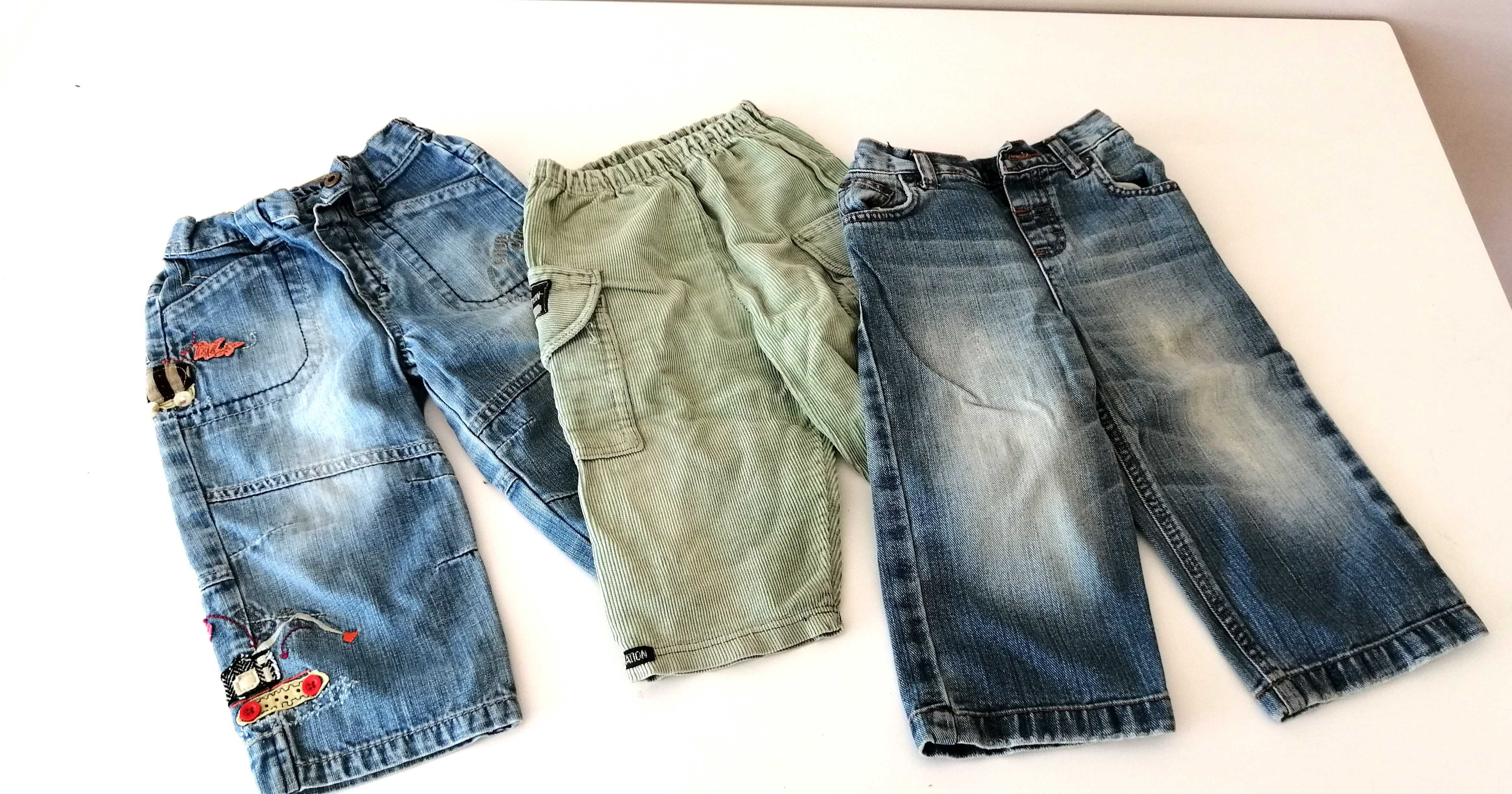 struksowe jeansowe spodnie dla chłopca chłopięce 12-18mies 80 86 92