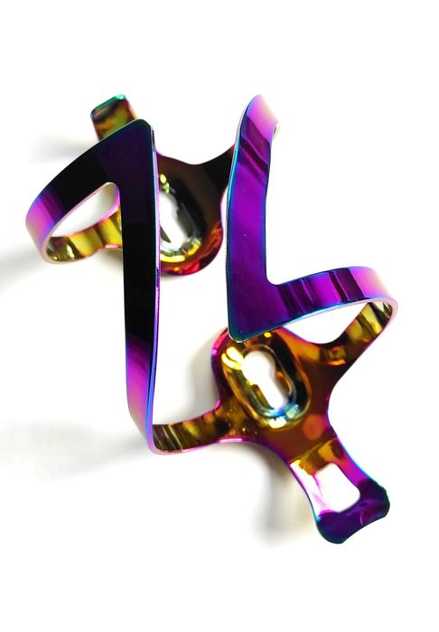 Koszyk na bidon rowerowy Gradient Tęczowy Alu Lekki 38g Nowy Solidny