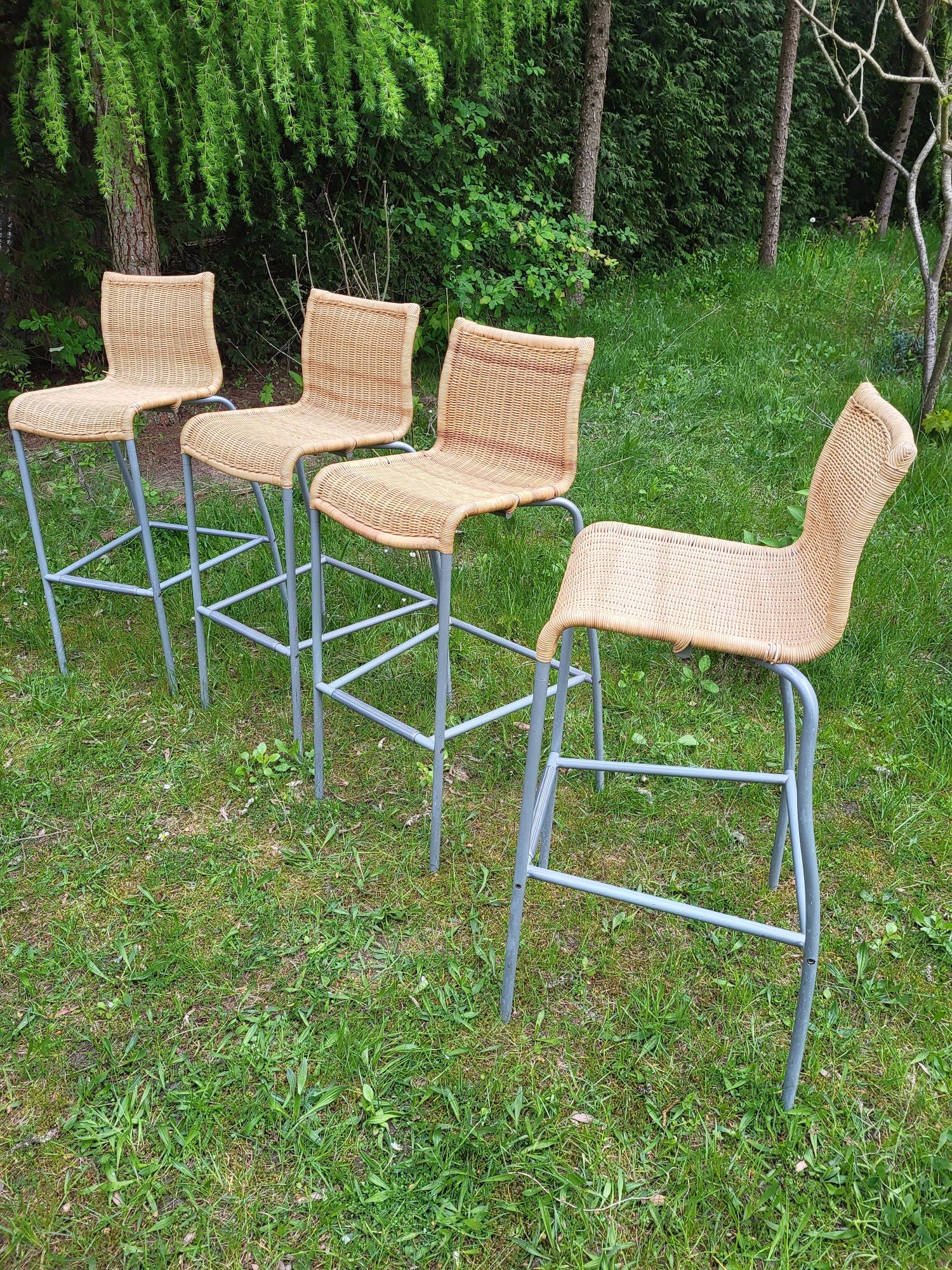 IKEA Cendy krzesła barowe rattan 4 sztuki Łódź